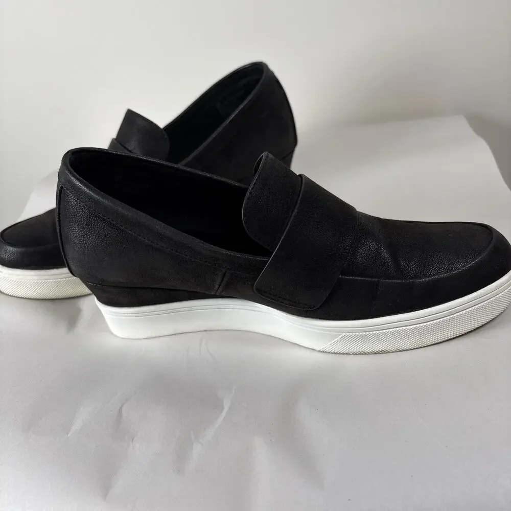 MIA Black Platform Wedge Loafers Comfort Minimalist Elevated Basic Sneakers 9W